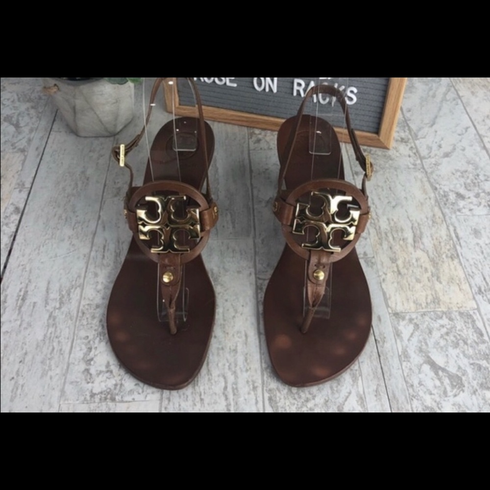 Tory Burch Miller Low Heel Leather Sandal  1354